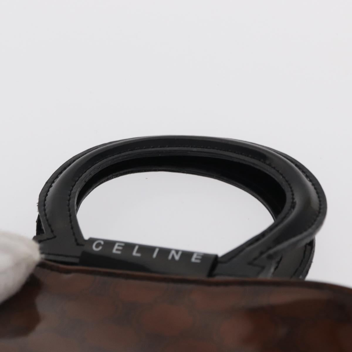 CELINE Macadam Canvas Hand Bag Vinyl Brown Auth 170022