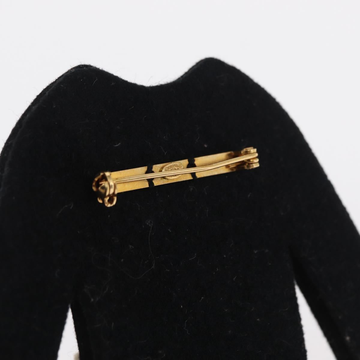 CHANEL Jacket Motif Brooch Velor Black CC Auth 170024V