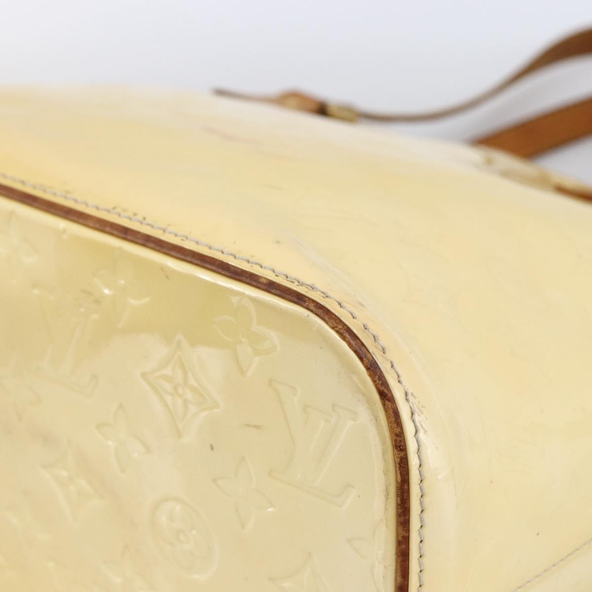 LOUIS VUITTON Monogram Vernis Houston Hand Bag Perle M91342 LV Auth 170050