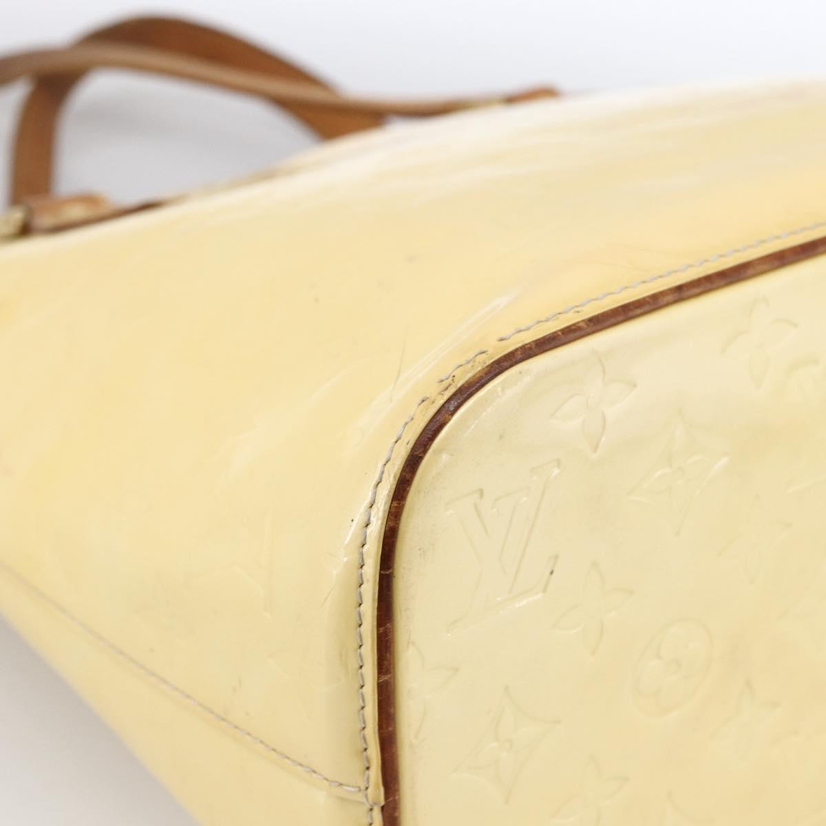 LOUIS VUITTON Monogram Vernis Houston Hand Bag Perle M91342 LV Auth 170050