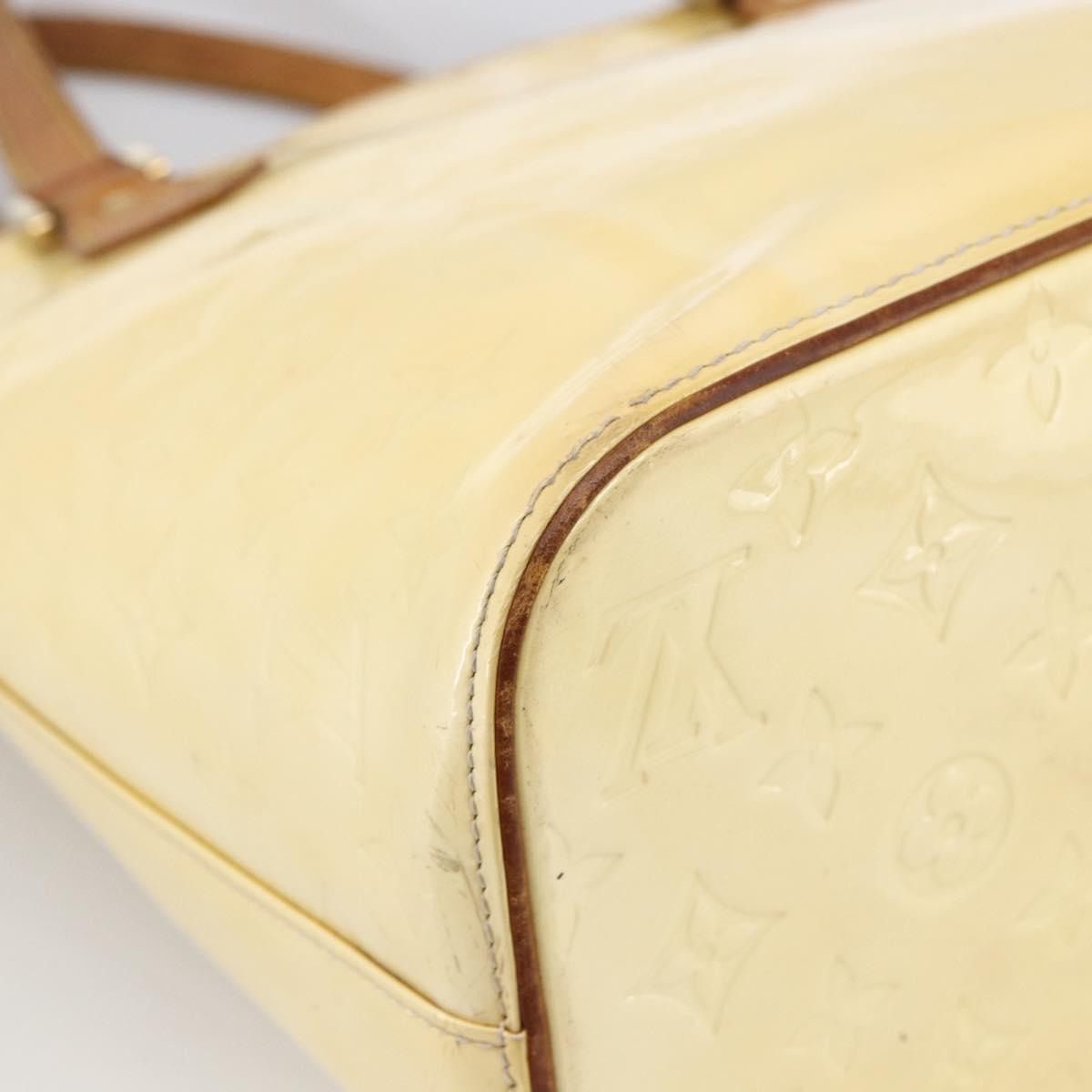 LOUIS VUITTON Monogram Vernis Houston Hand Bag Perle M91342 LV Auth 170050