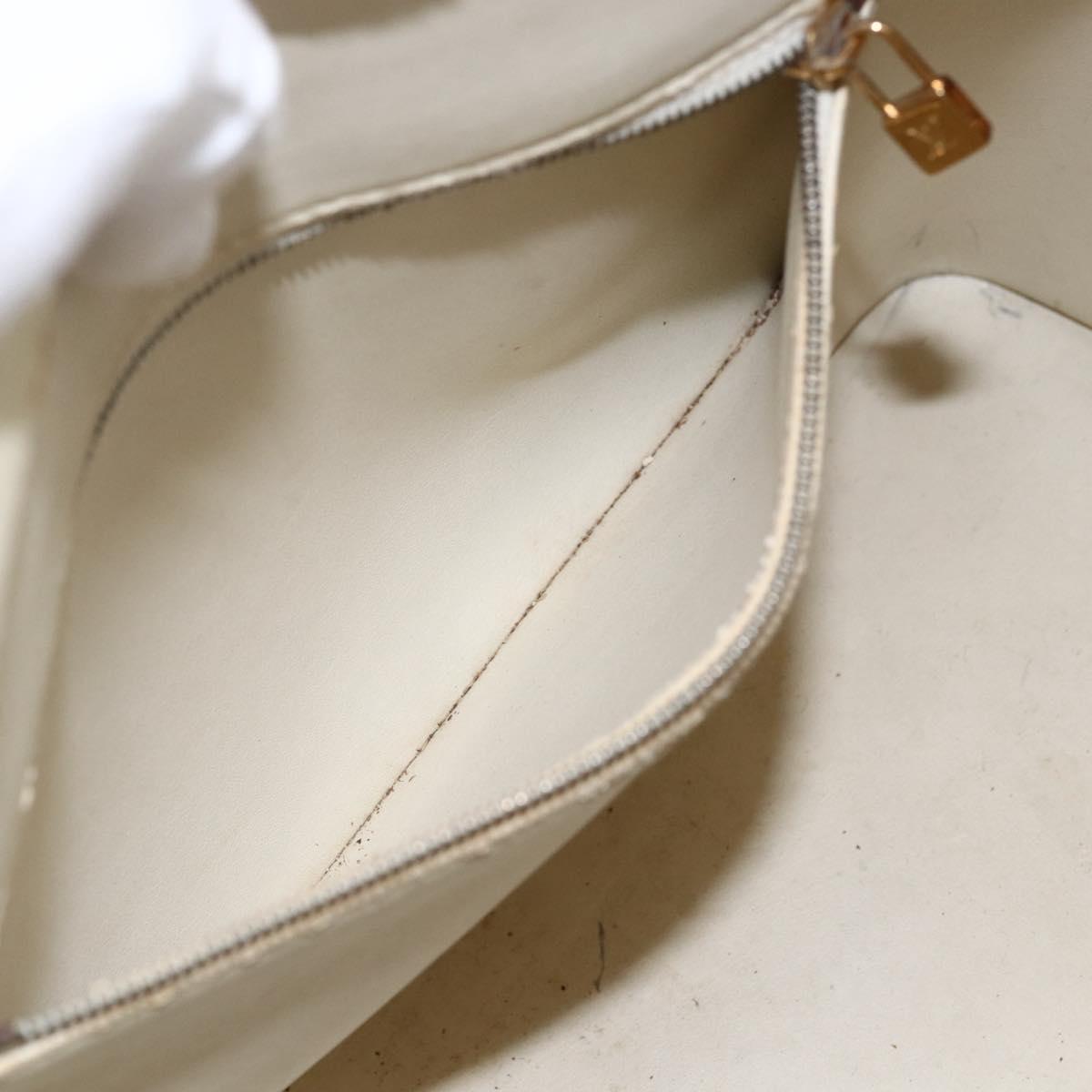 LOUIS VUITTON Monogram Vernis Houston Hand Bag Perle M91342 LV Auth 170050