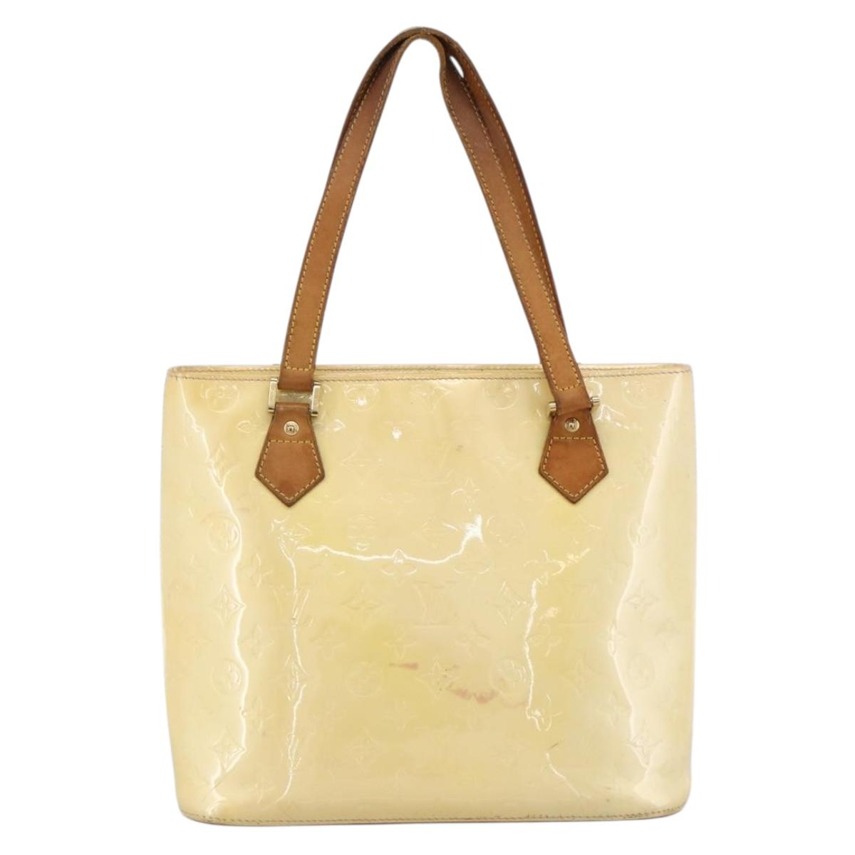 LOUIS VUITTON Monogram Vernis Houston Hand Bag Perle M91342 LV Auth 170050