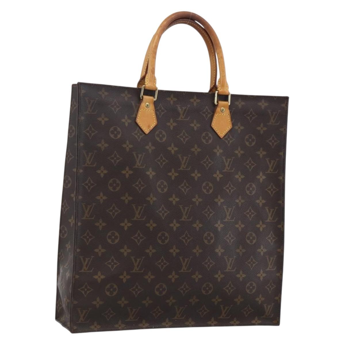 LOUIS VUITTON Monogram Sac Plat Hand Bag M51140 LV Auth 170062