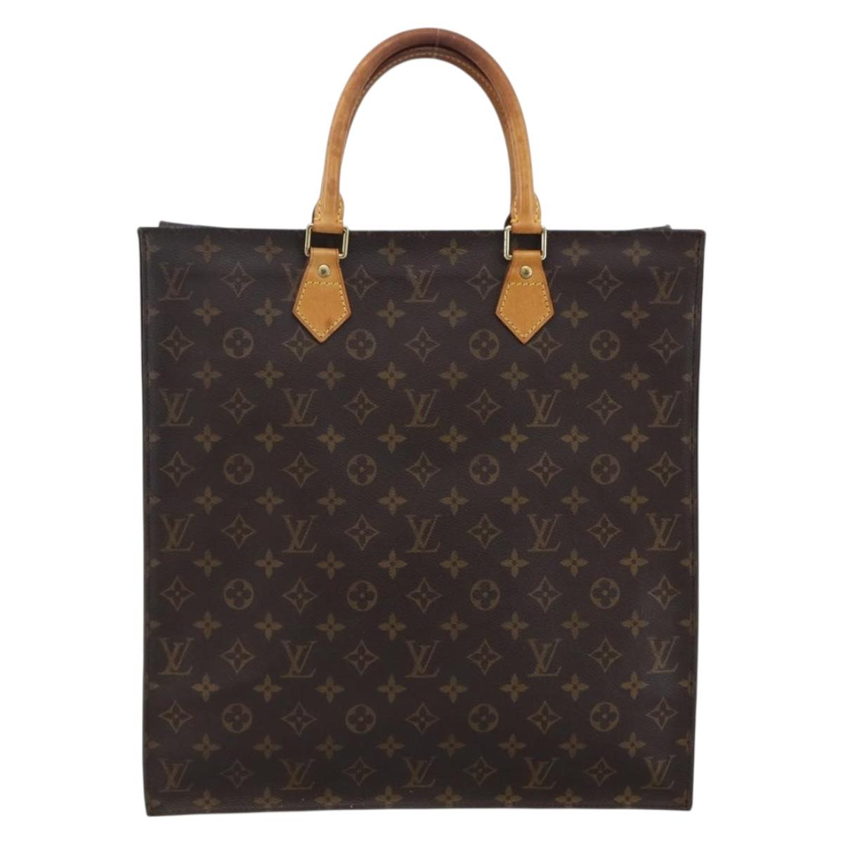 LOUIS VUITTON Monogram Sac Plat Hand Bag M51140 LV Auth 170062
