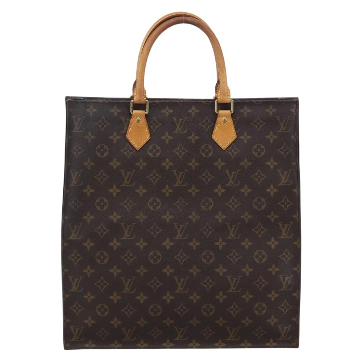 LOUIS VUITTON Monogram Sac Plat Hand Bag M51140 LV Auth 170062