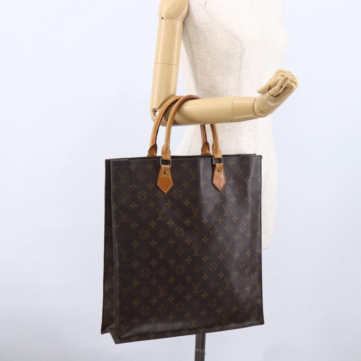 LOUIS VUITTON Monogram Sac Plat Hand Bag M51140 LV Auth 170063