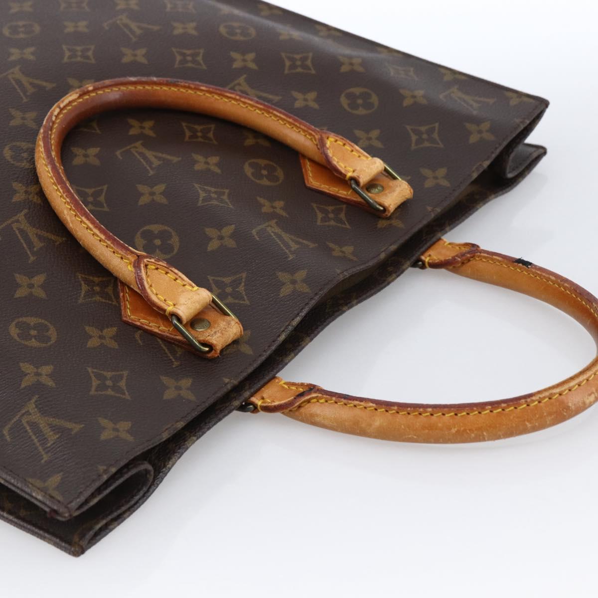 LOUIS VUITTON Monogram Sac Plat Hand Bag M51140 LV Auth 170063
