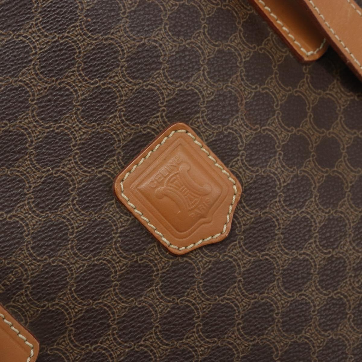 CELINE Macadam Canvas Tote Bag PVC Leather Brown Gold Auth 170072