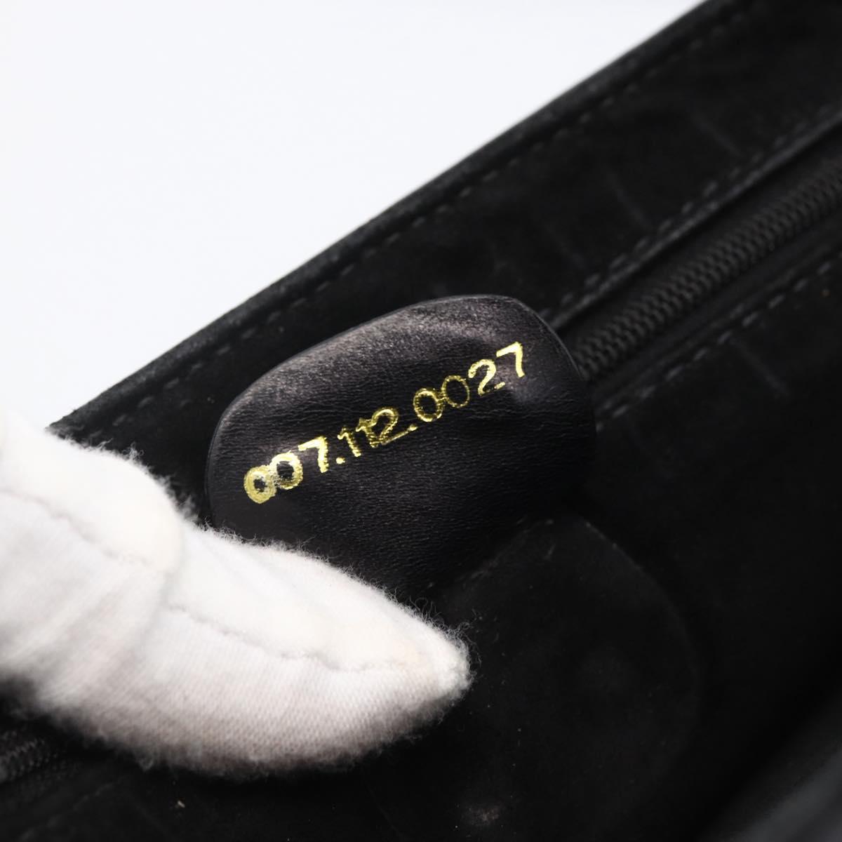 GUCCI Horsebit Shoulder Bag Leather Black Gold Auth 170075