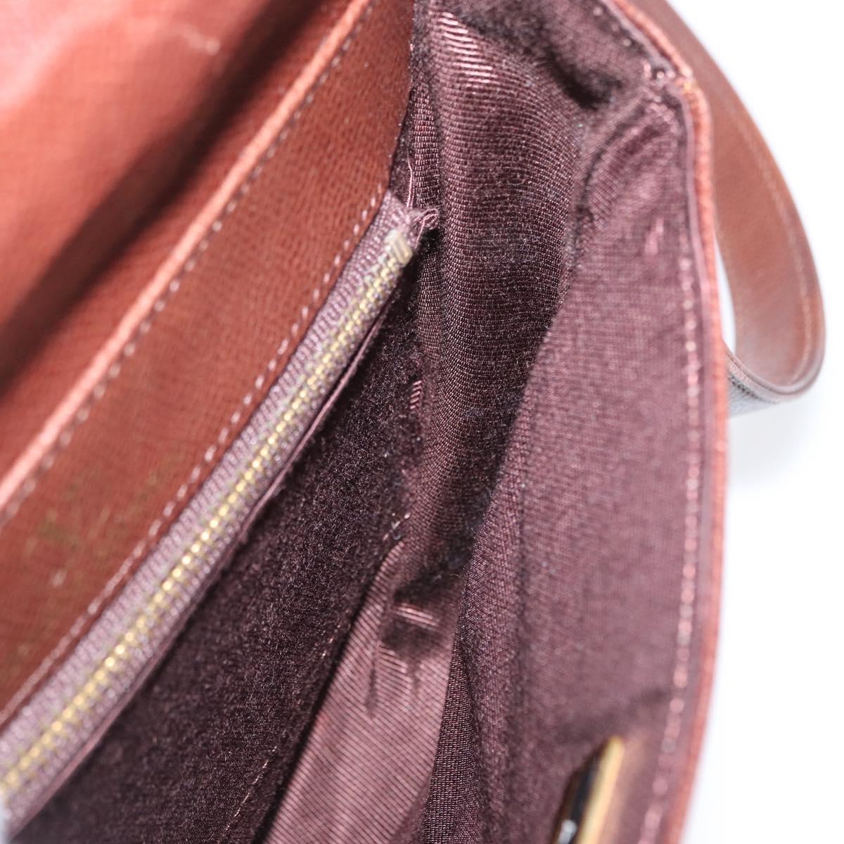 VALENTINO Shoulder Bag Leather Gold Brown Auth 170080