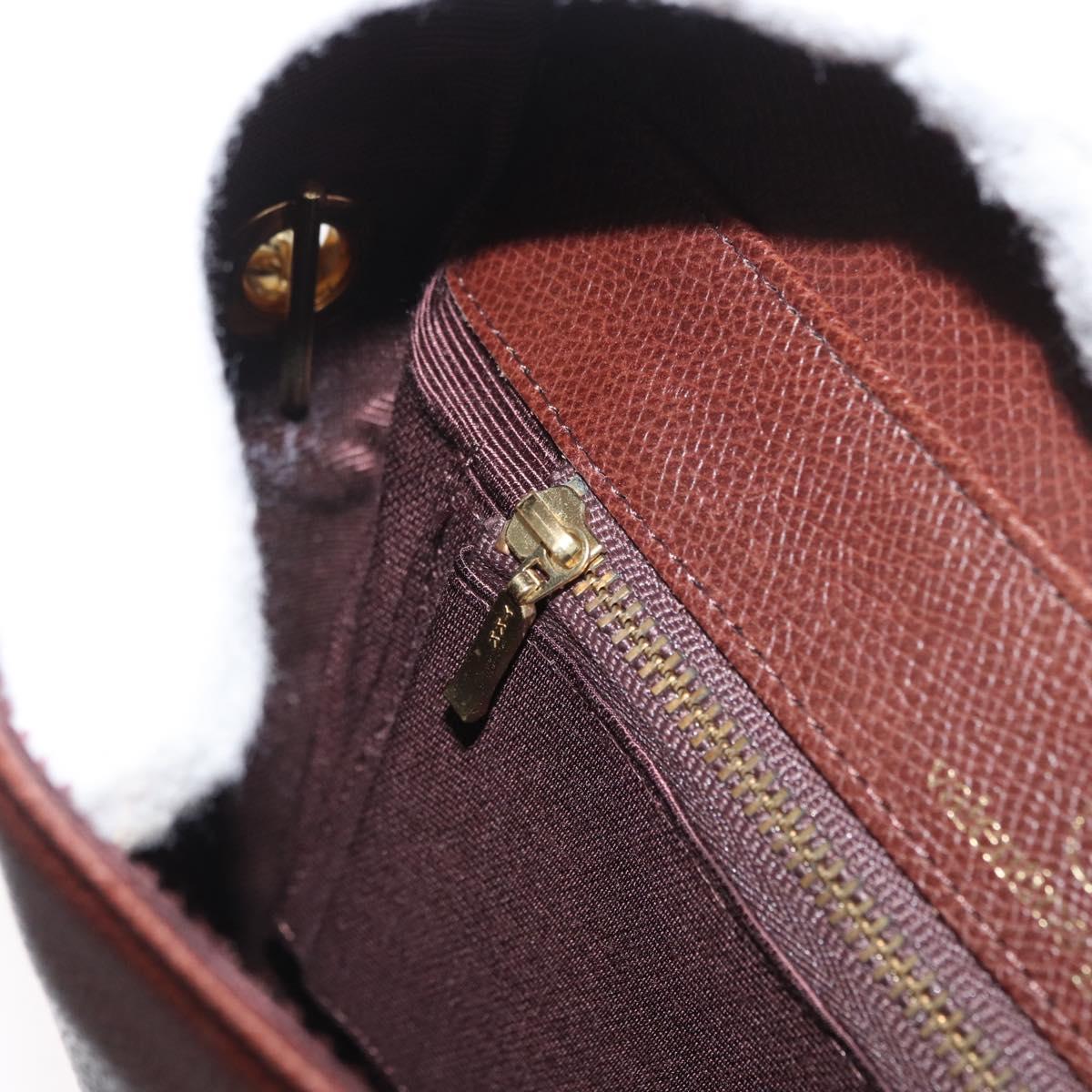 VALENTINO Shoulder Bag Leather Gold Brown Auth 170080