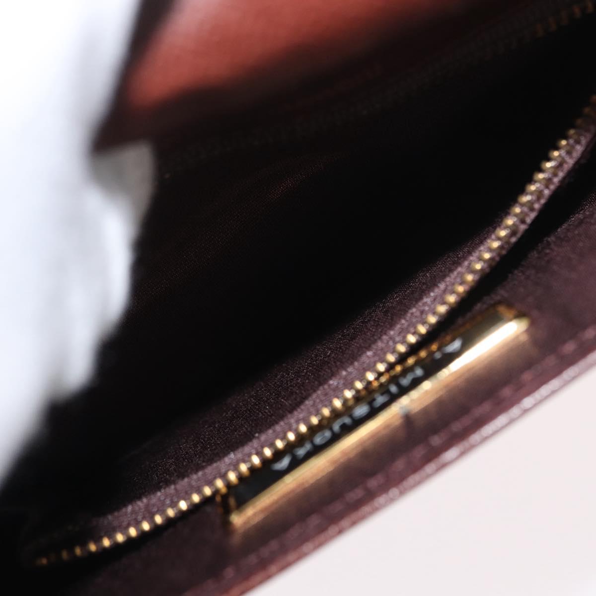 VALENTINO Shoulder Bag Leather Gold Brown Auth 170080