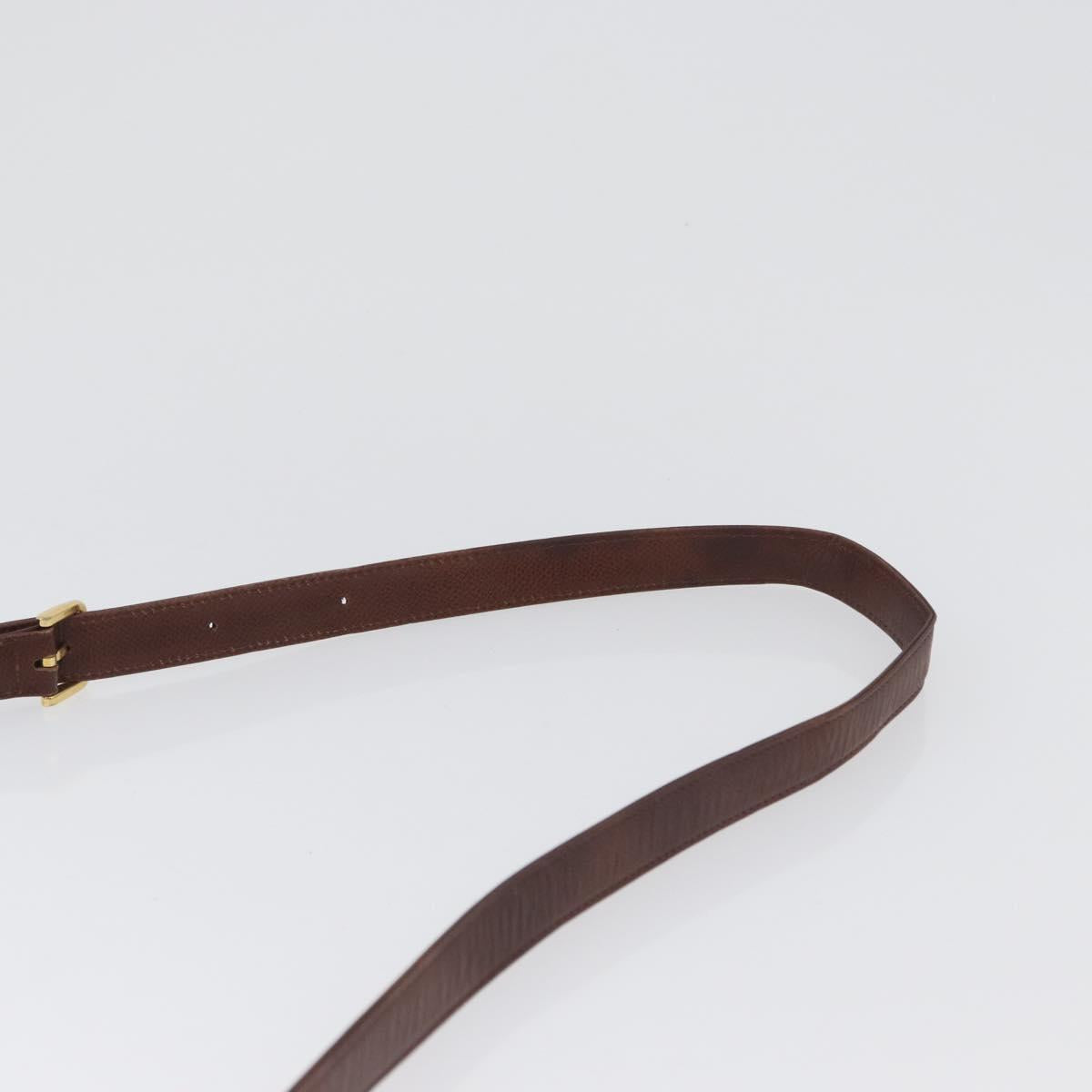 VALENTINO Shoulder Bag Leather Gold Brown Auth 170080