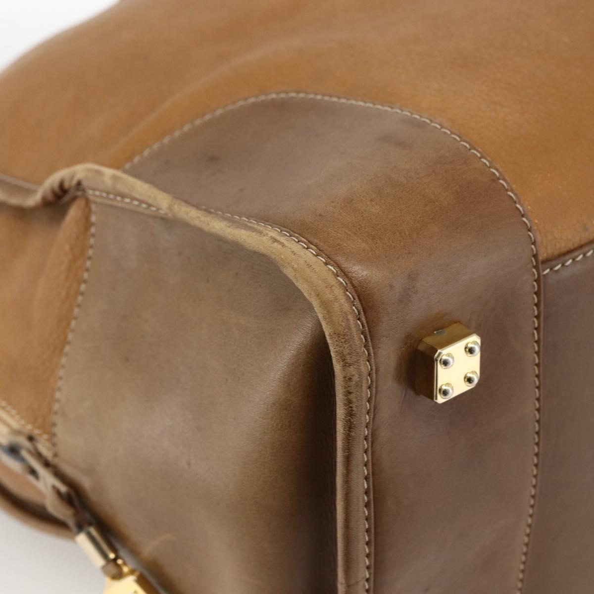 LOEWE Anagram Amazona 30 Hand Bag Leather Beige Gold Auth 170083