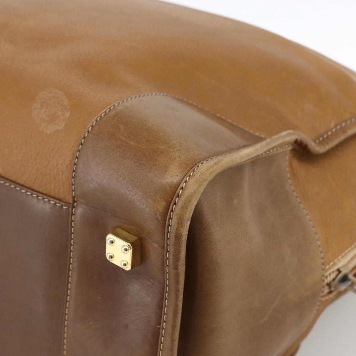 LOEWE Anagram Amazona 30 Hand Bag Leather Beige Gold Auth 170083