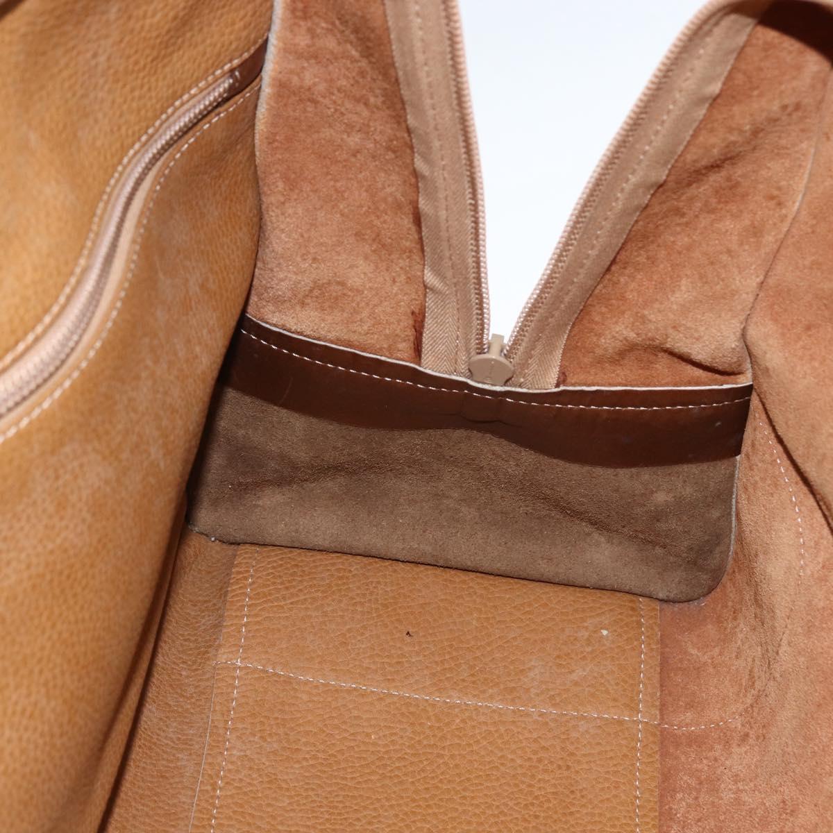 LOEWE Anagram Amazona 30 Hand Bag Leather Beige Gold Auth 170083