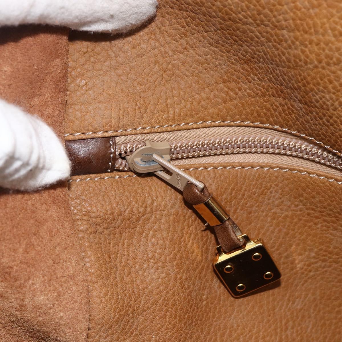 LOEWE Anagram Amazona 30 Hand Bag Leather Beige Gold Auth 170083