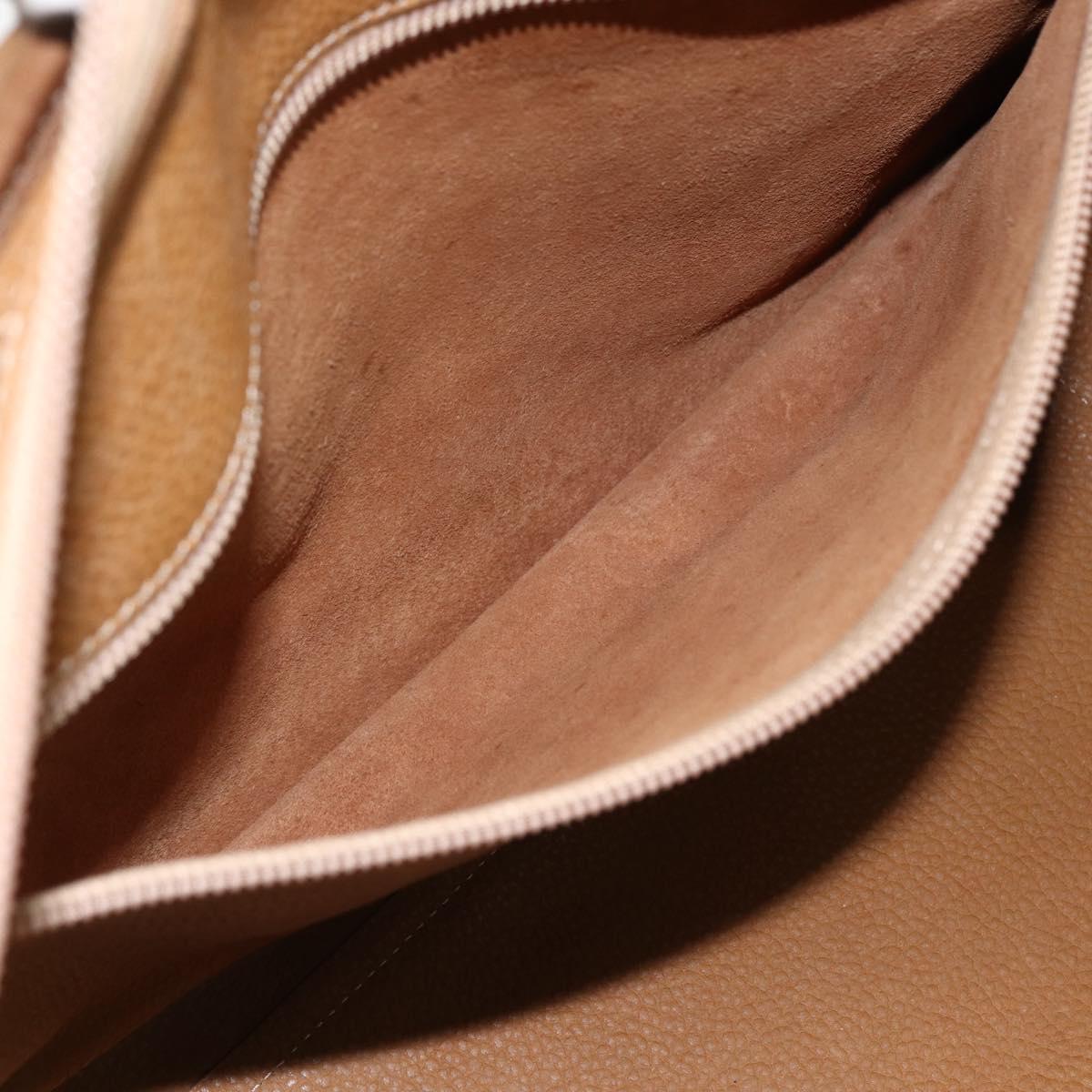 LOEWE Anagram Amazona 30 Hand Bag Leather Beige Gold Auth 170083