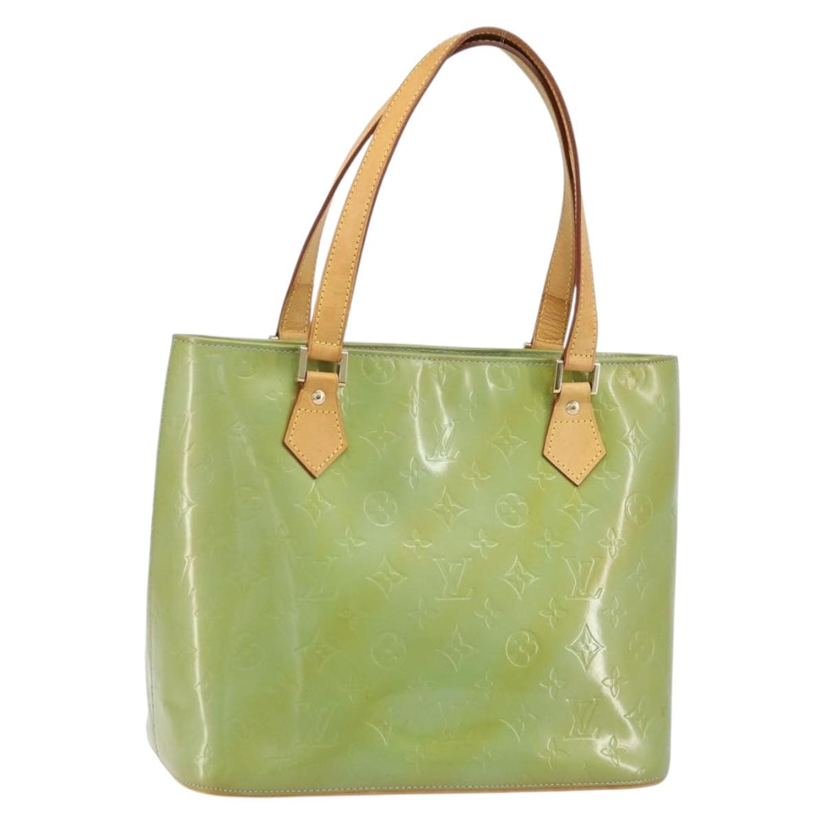 LOUIS VUITTON Monogram Vernis Houston Hand Bag Baby Blue M91005 LV Auth 170087