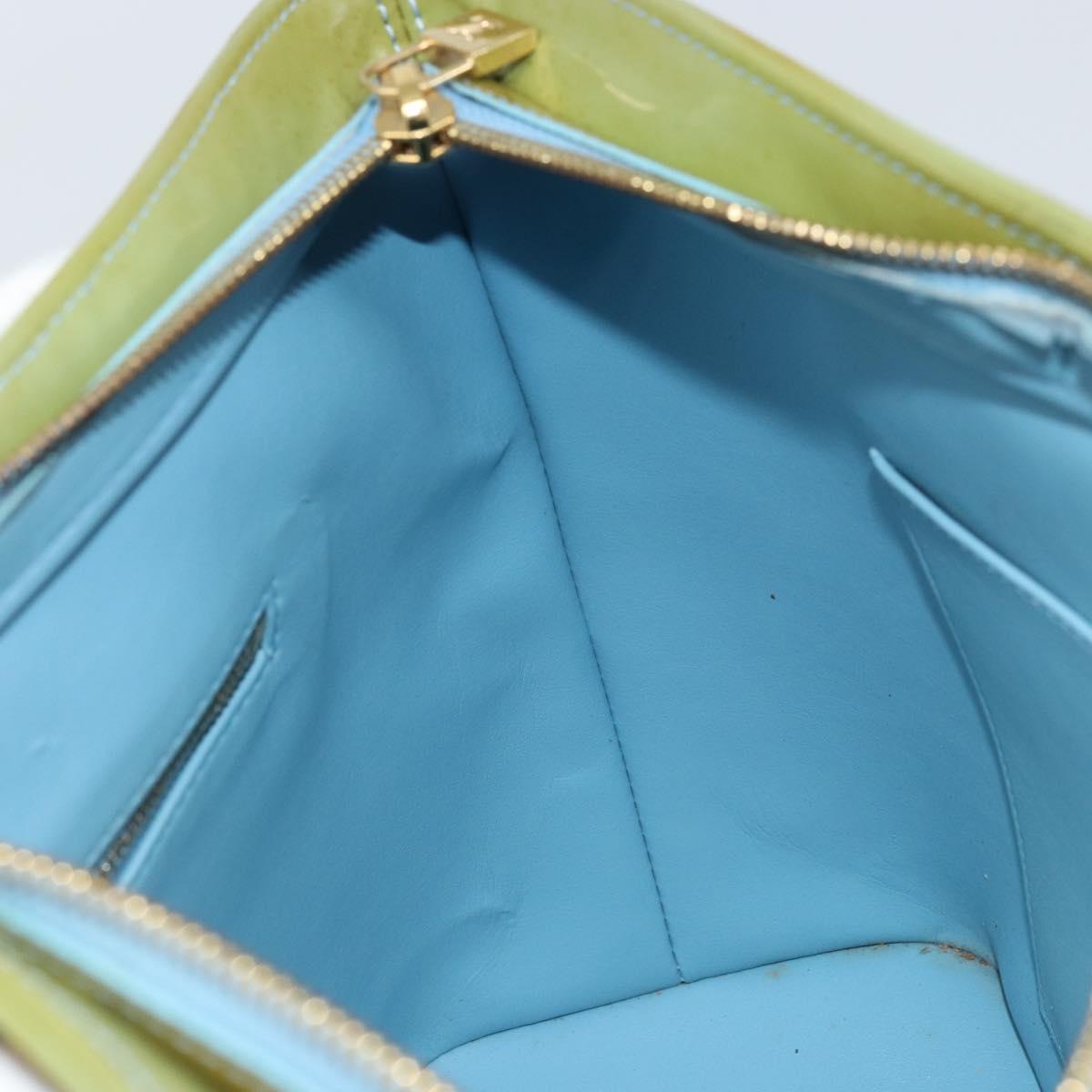 LOUIS VUITTON Monogram Vernis Houston Hand Bag Baby Blue M91005 LV Auth 170087