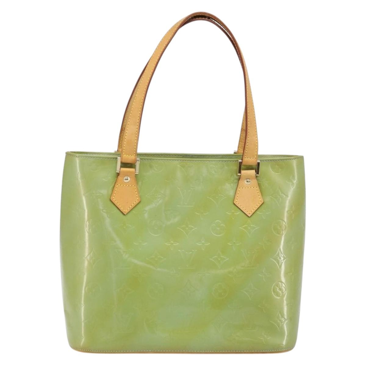 LOUIS VUITTON Monogram Vernis Houston Hand Bag Baby Blue M91005 LV Auth 170087