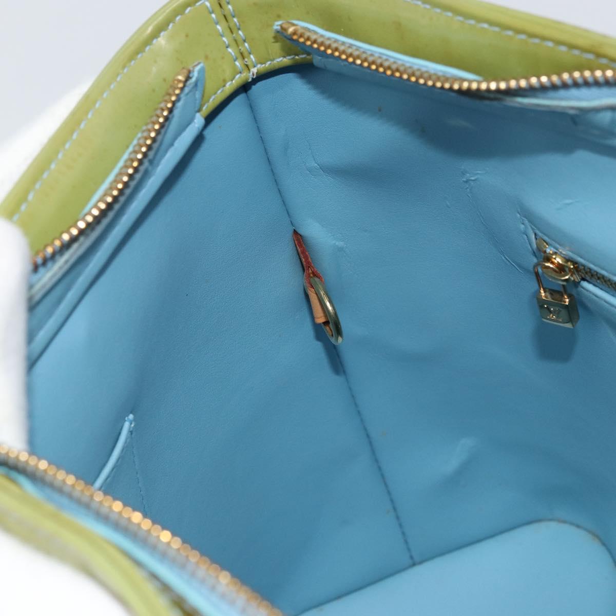 LOUIS VUITTON Monogram Vernis Houston Hand Bag Baby Blue M91005 LV Auth 170087