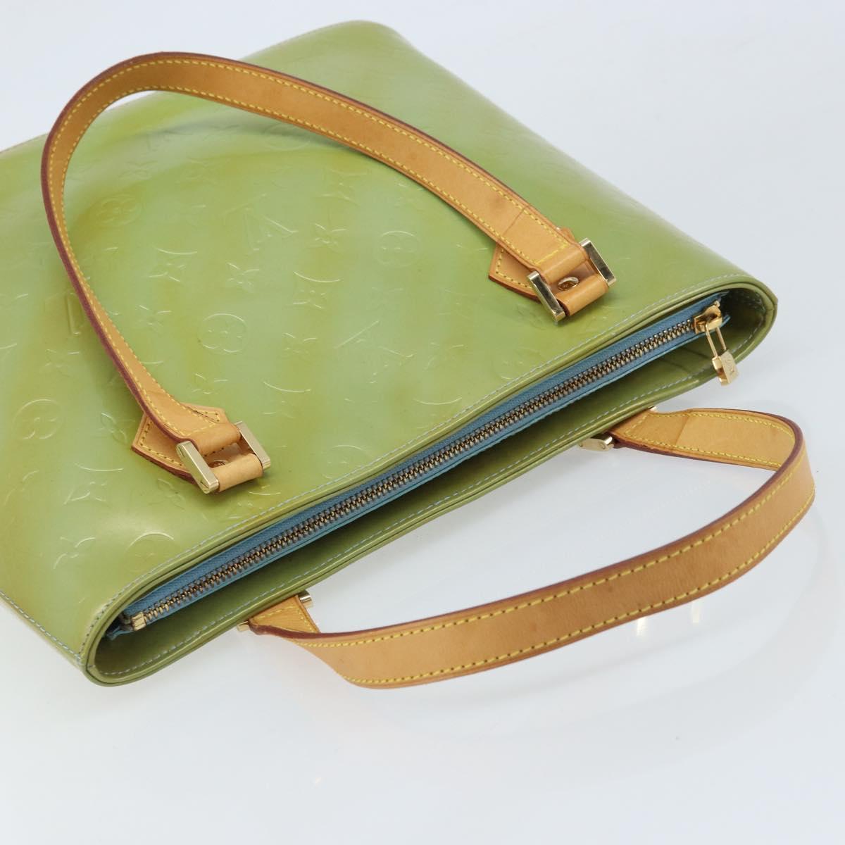 LOUIS VUITTON Monogram Vernis Houston Hand Bag Baby Blue M91005 LV Auth 170087