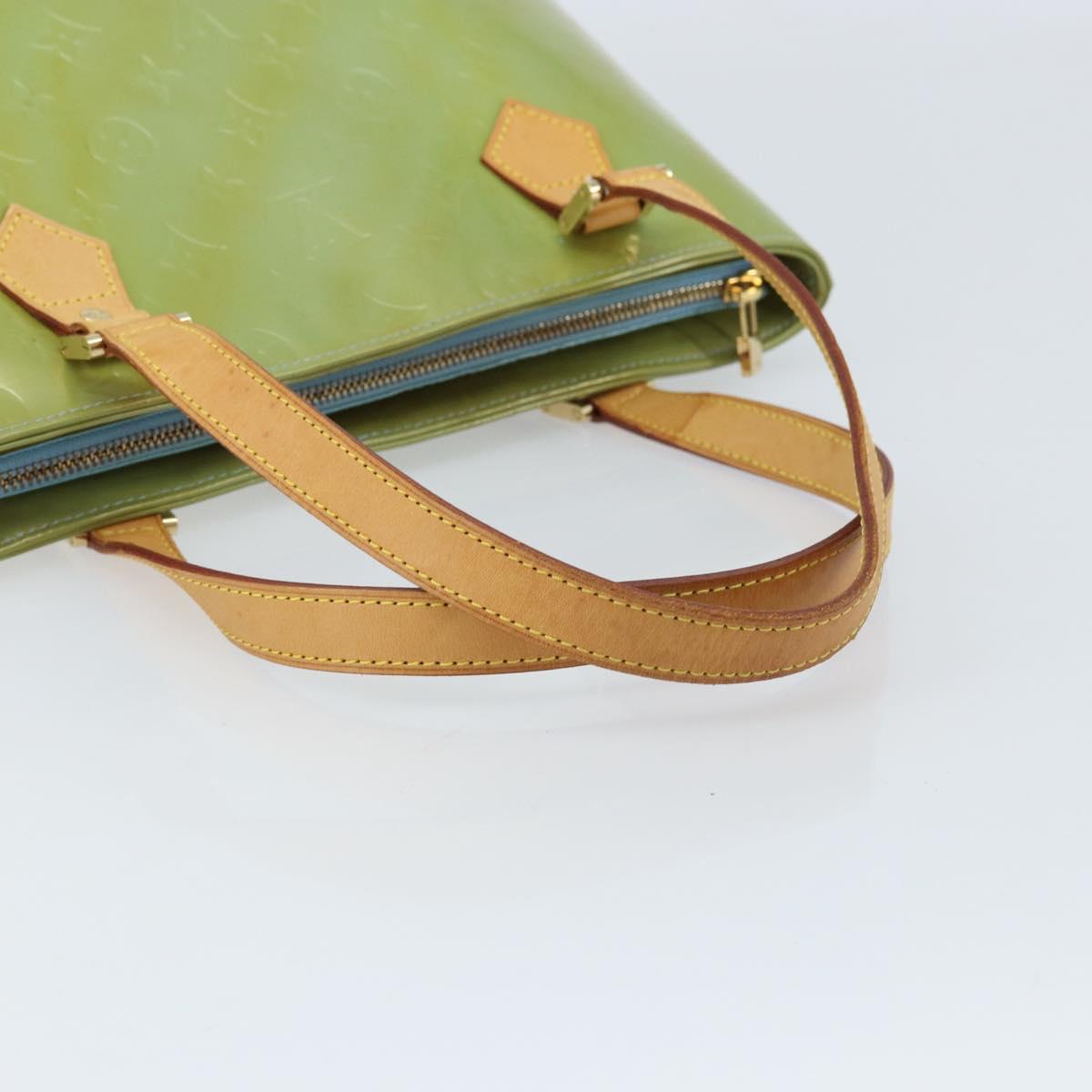 LOUIS VUITTON Monogram Vernis Houston Hand Bag Baby Blue M91005 LV Auth 170087