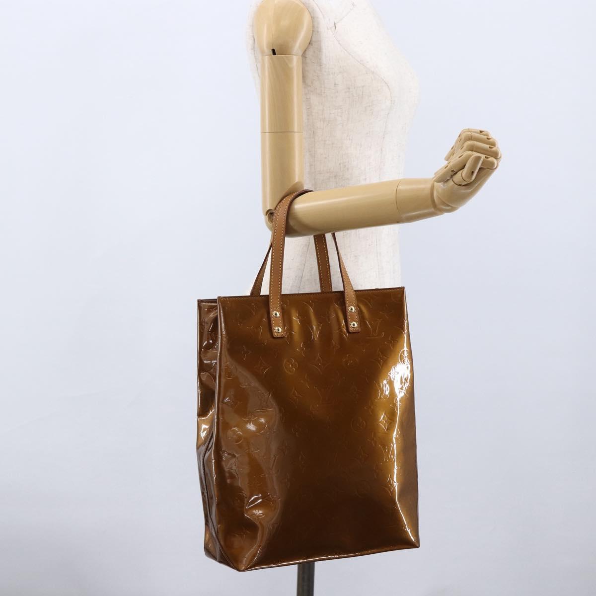 LOUIS VUITTON Monogram Vernis Reade MM Hand Bag Bronze M91143 LV Auth 170090