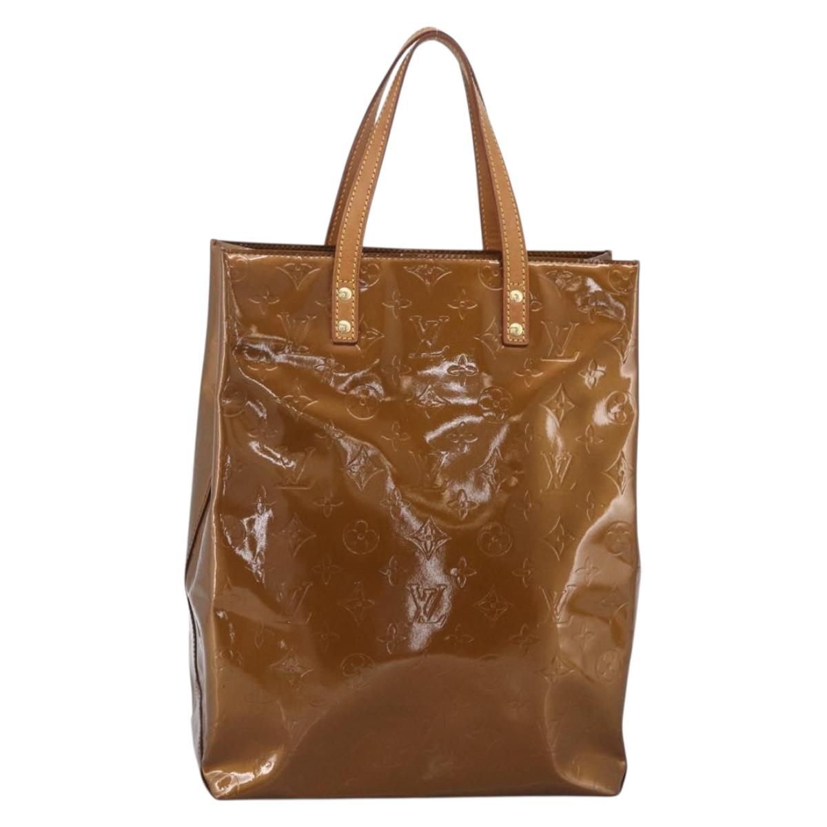 LOUIS VUITTON Monogram Vernis Reade MM Hand Bag Bronze M91143 LV Auth 170090
