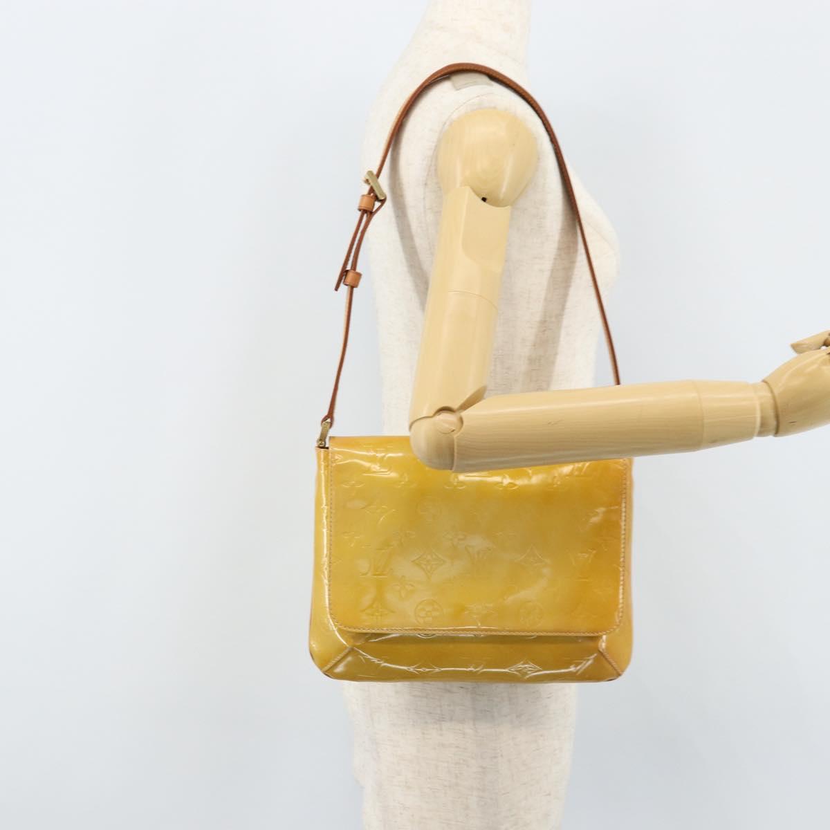 LOUIS VUITTON Monogram Vernis Thompson Street Bag Beige M91301 LV Auth 170091
