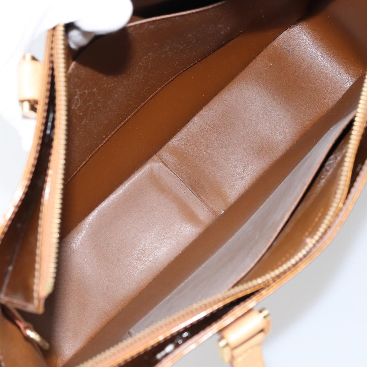 LOUIS VUITTON Monogram Vernis Columbus Tote Bag Bronze M91134 LV Auth 170094