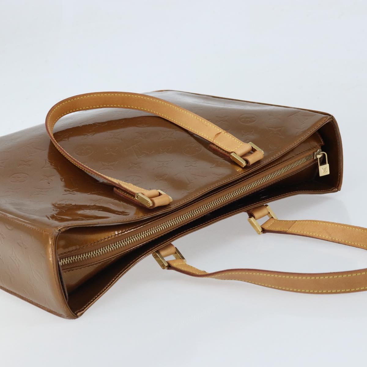 LOUIS VUITTON Monogram Vernis Columbus Tote Bag Bronze M91134 LV Auth 170094