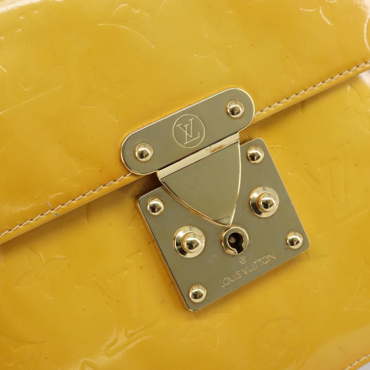 LOUIS VUITTON Monogram Vernis Spring Street Bag Lime Yellow M91068 Auth 170096