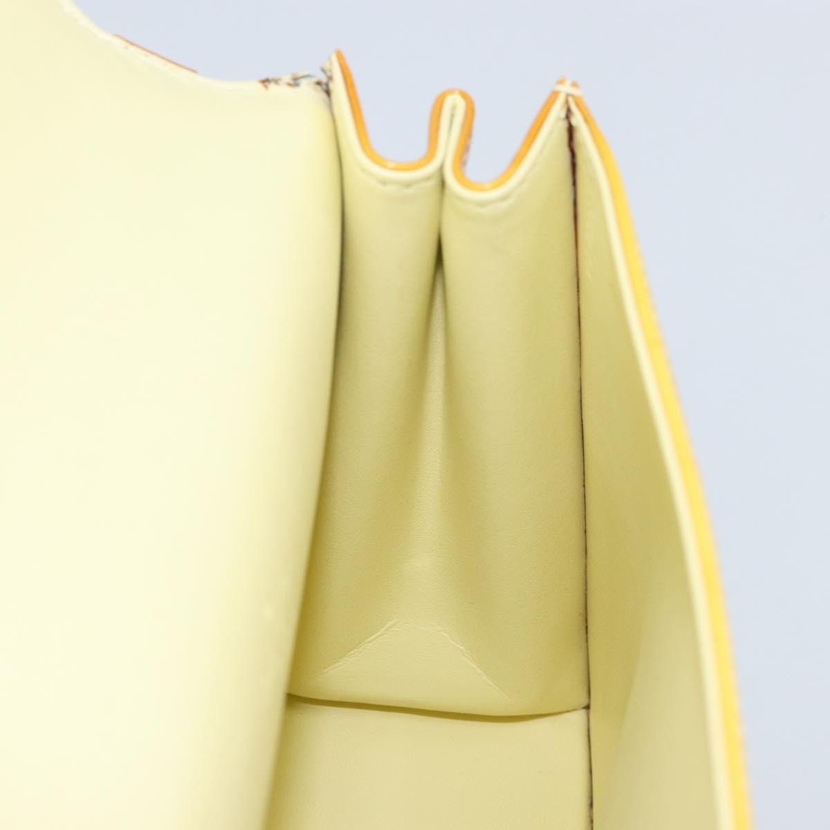 LOUIS VUITTON Monogram Vernis Spring Street Bag Lime Yellow M91068 Auth 170096