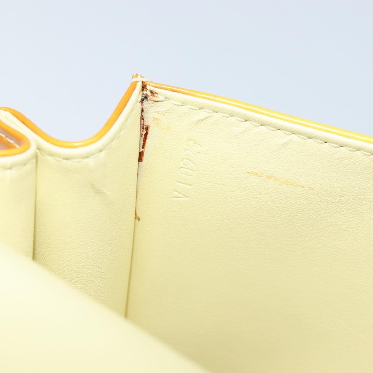 LOUIS VUITTON Monogram Vernis Spring Street Bag Lime Yellow M91068 Auth 170096