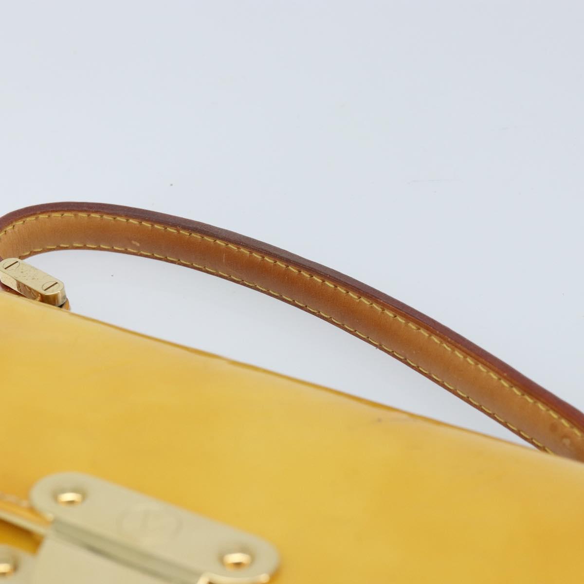 LOUIS VUITTON Monogram Vernis Spring Street Bag Lime Yellow M91068 Auth 170096