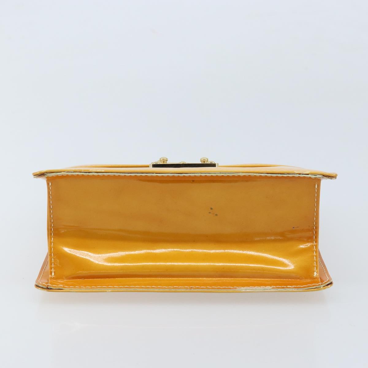 LOUIS VUITTON Monogram Vernis Spring Street Bag Lime Yellow M91068 Auth 170096