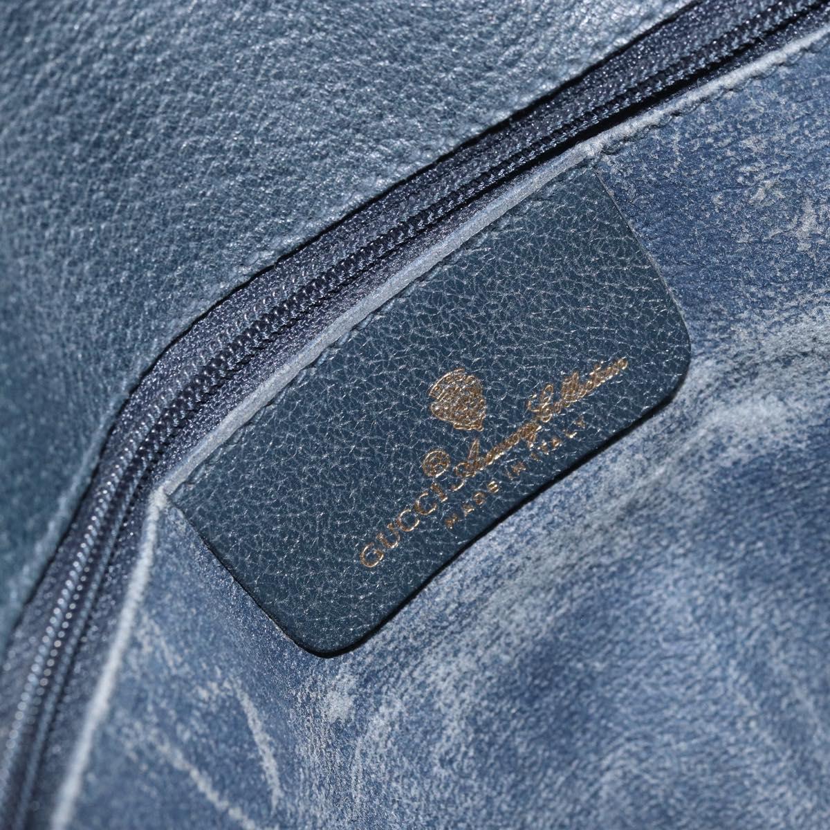 GUCCI GG Supreme Hand Bag PVC Navy Gold 116 02 080 Auth 170106