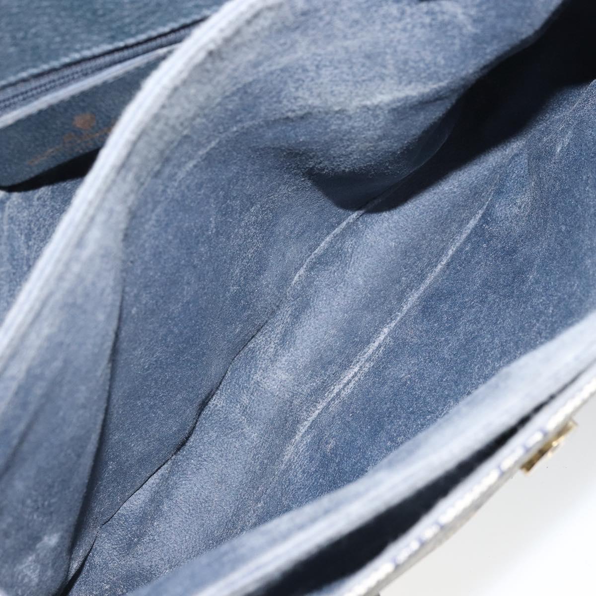 GUCCI GG Supreme Hand Bag PVC Navy Gold 116 02 080 Auth 170106