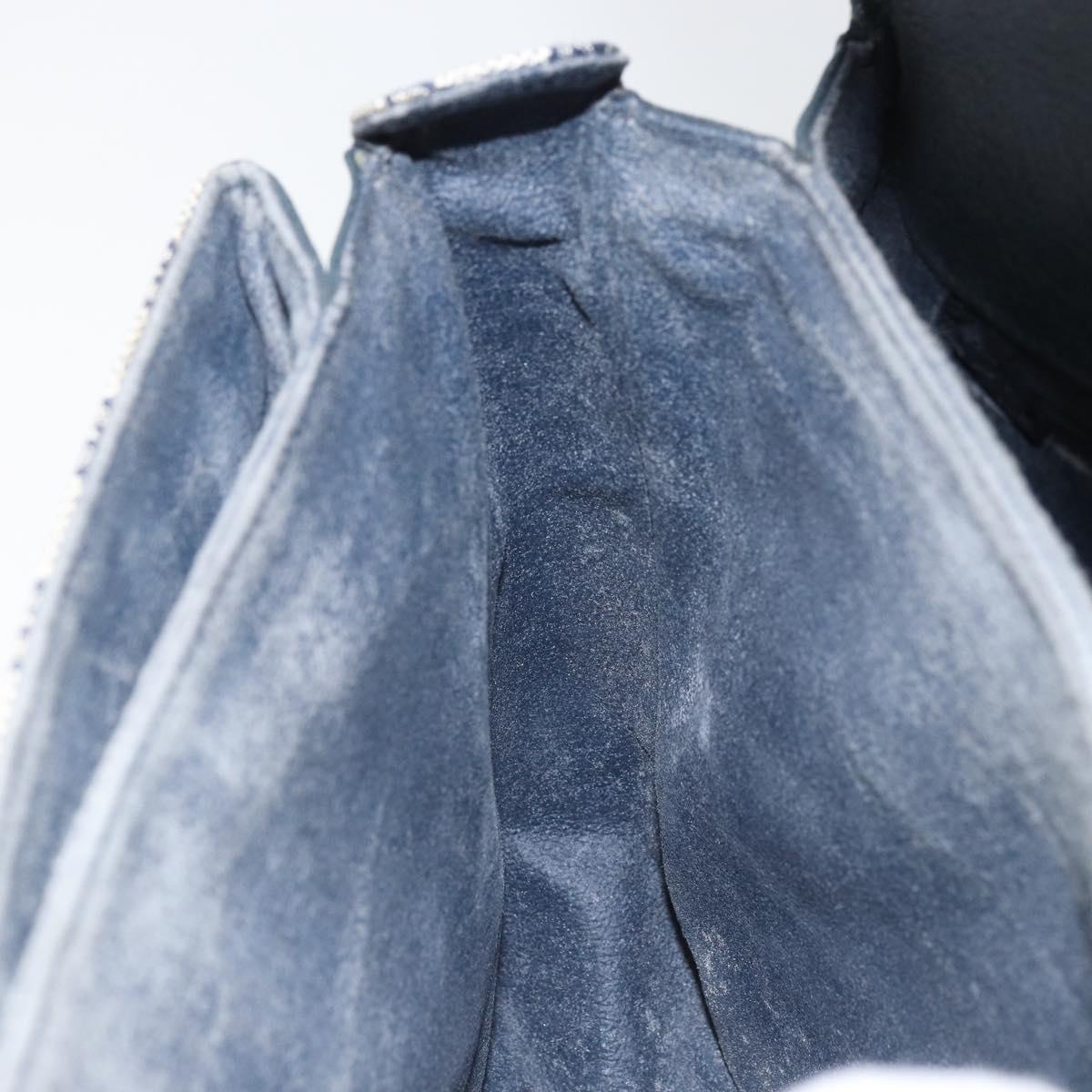 GUCCI GG Supreme Hand Bag PVC Navy Gold 116 02 080 Auth 170106