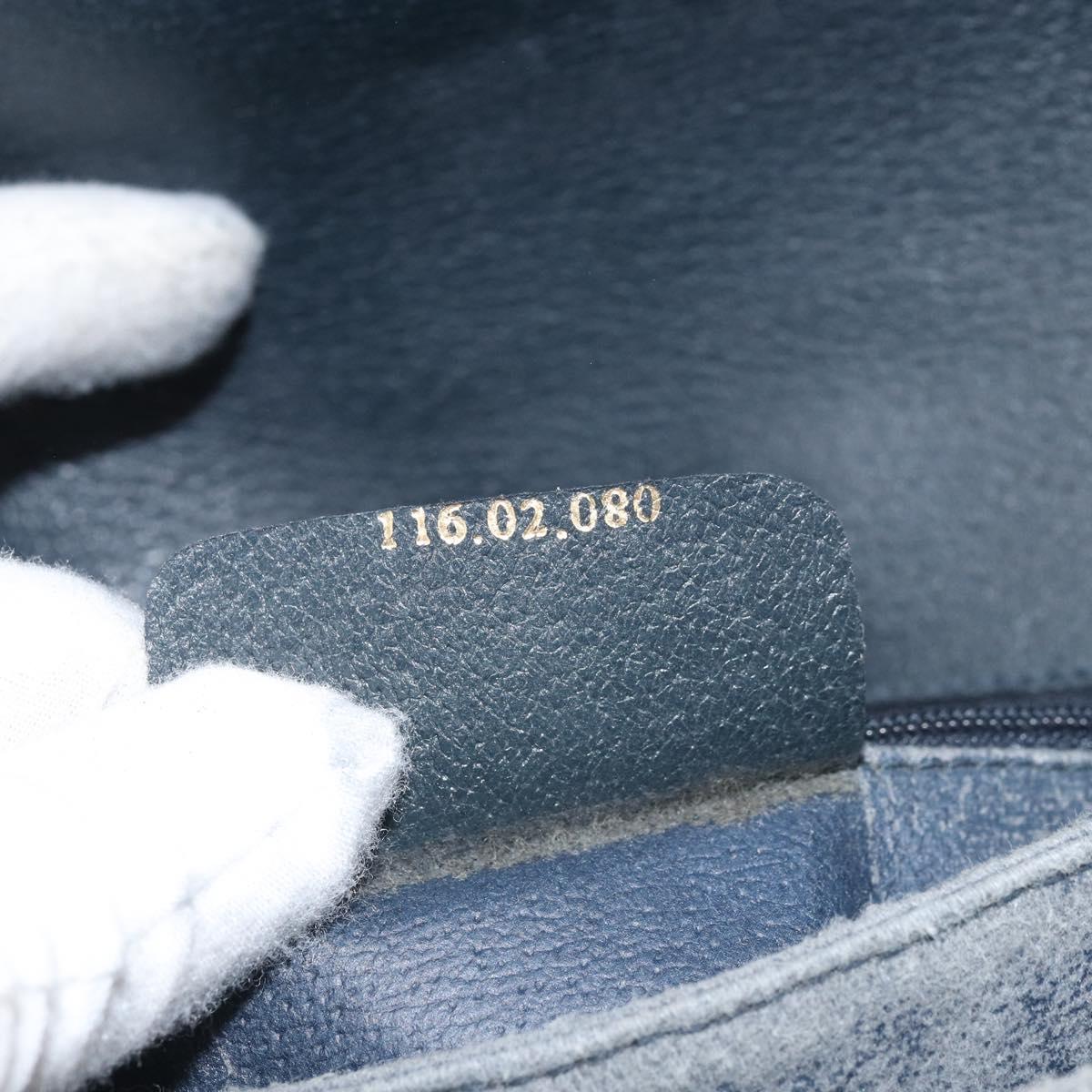 GUCCI GG Supreme Hand Bag PVC Navy Gold 116 02 080 Auth 170106