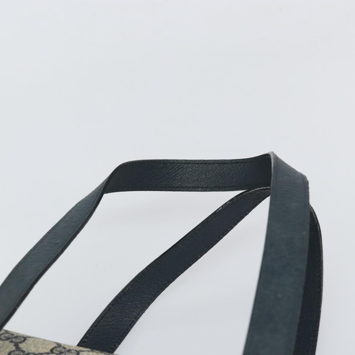 GUCCI GG Supreme Hand Bag PVC Navy Gold 116 02 080 Auth 170106