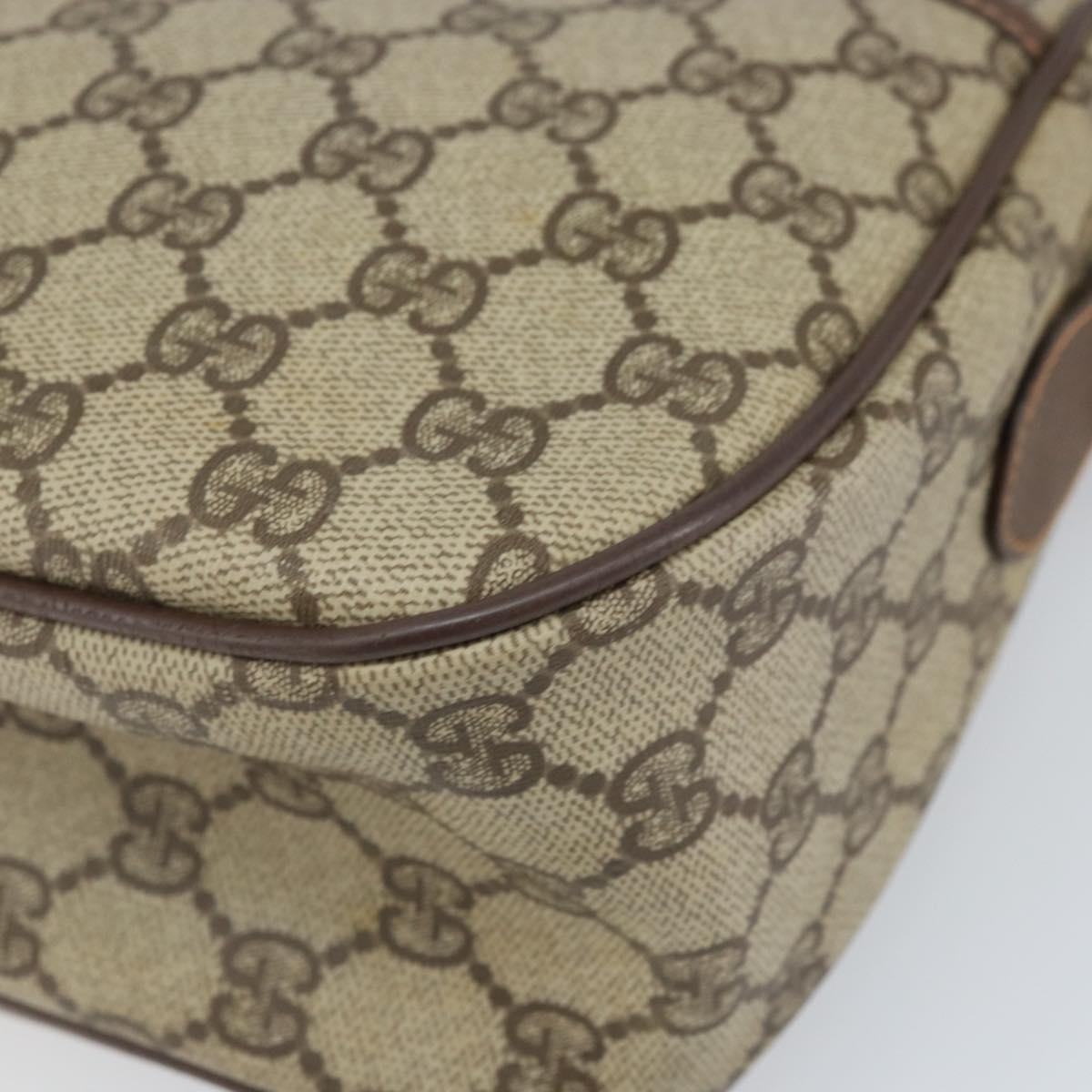 GUCCI GG Supreme Web Sherry Line Bag PVC Beige Gold 89 02 077 Auth 170107