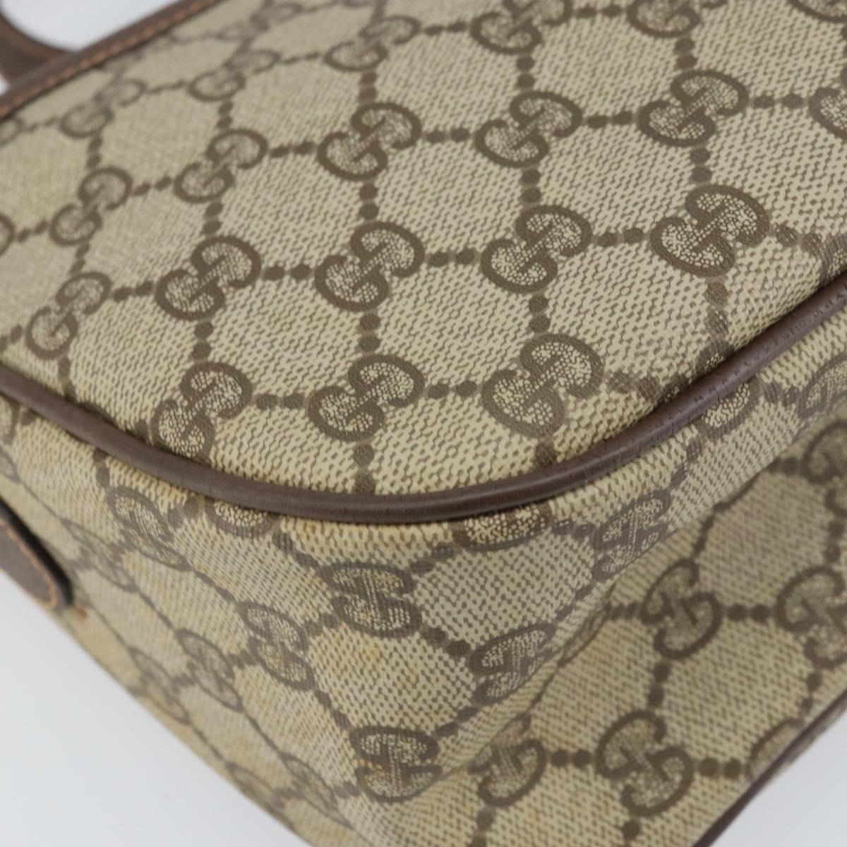 GUCCI GG Supreme Web Sherry Line Bag PVC Beige Gold 89 02 077 Auth 170107