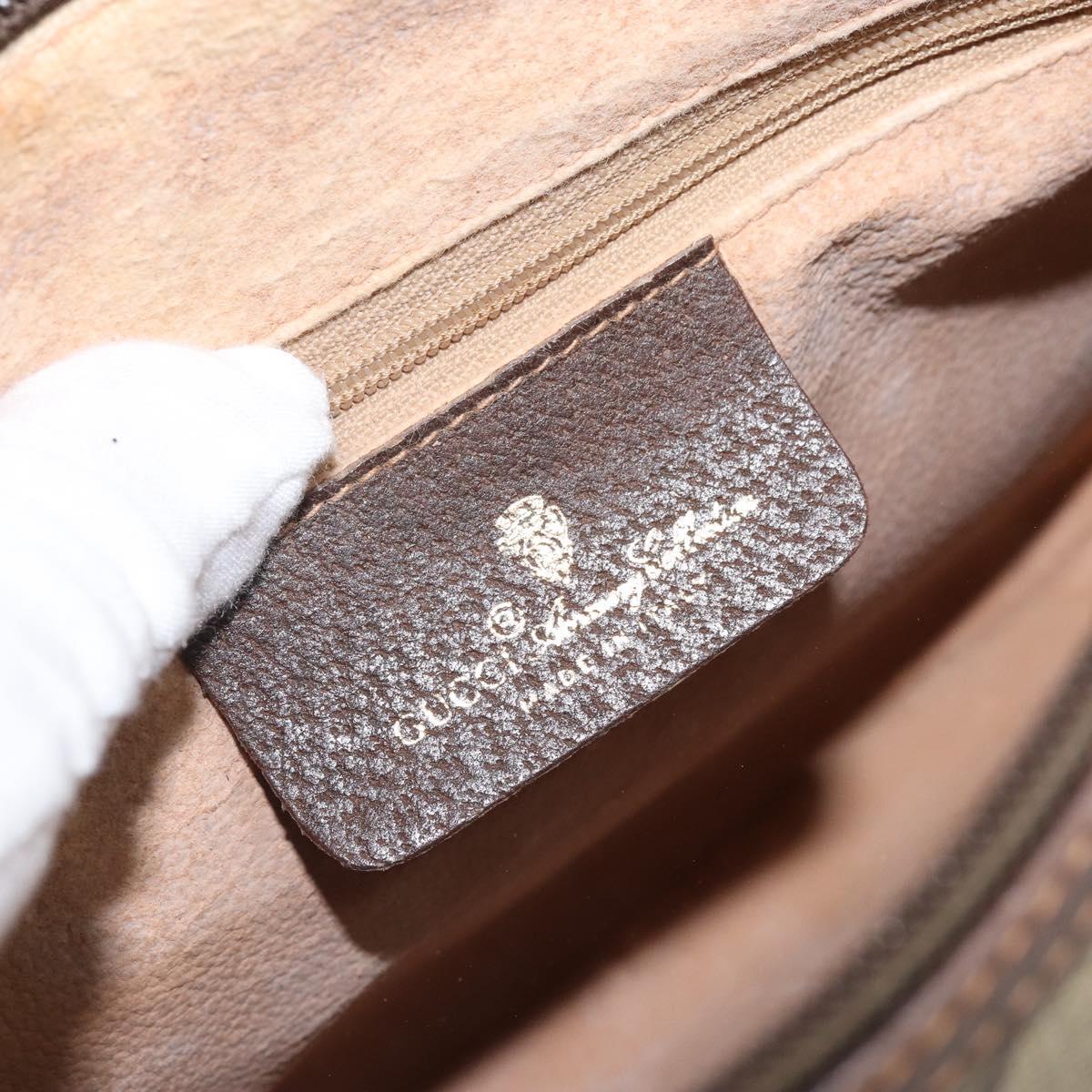 GUCCI GG Supreme Web Sherry Line Bag PVC Beige Gold 89 02 077 Auth 170107