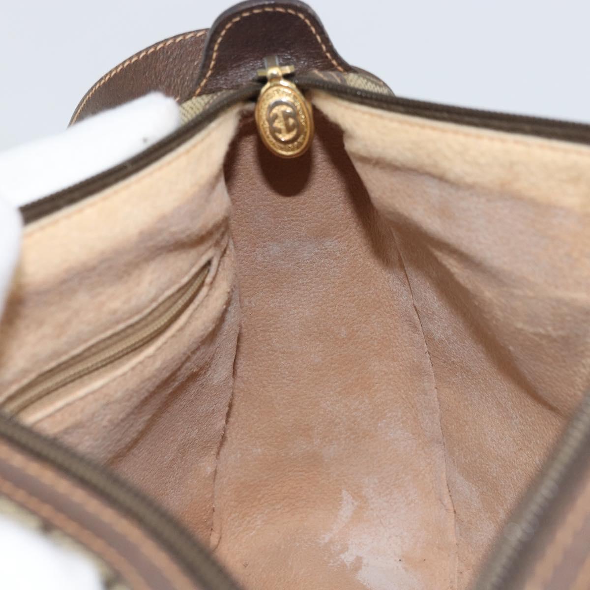 GUCCI GG Supreme Web Sherry Line Bag PVC Beige Gold 89 02 077 Auth 170107