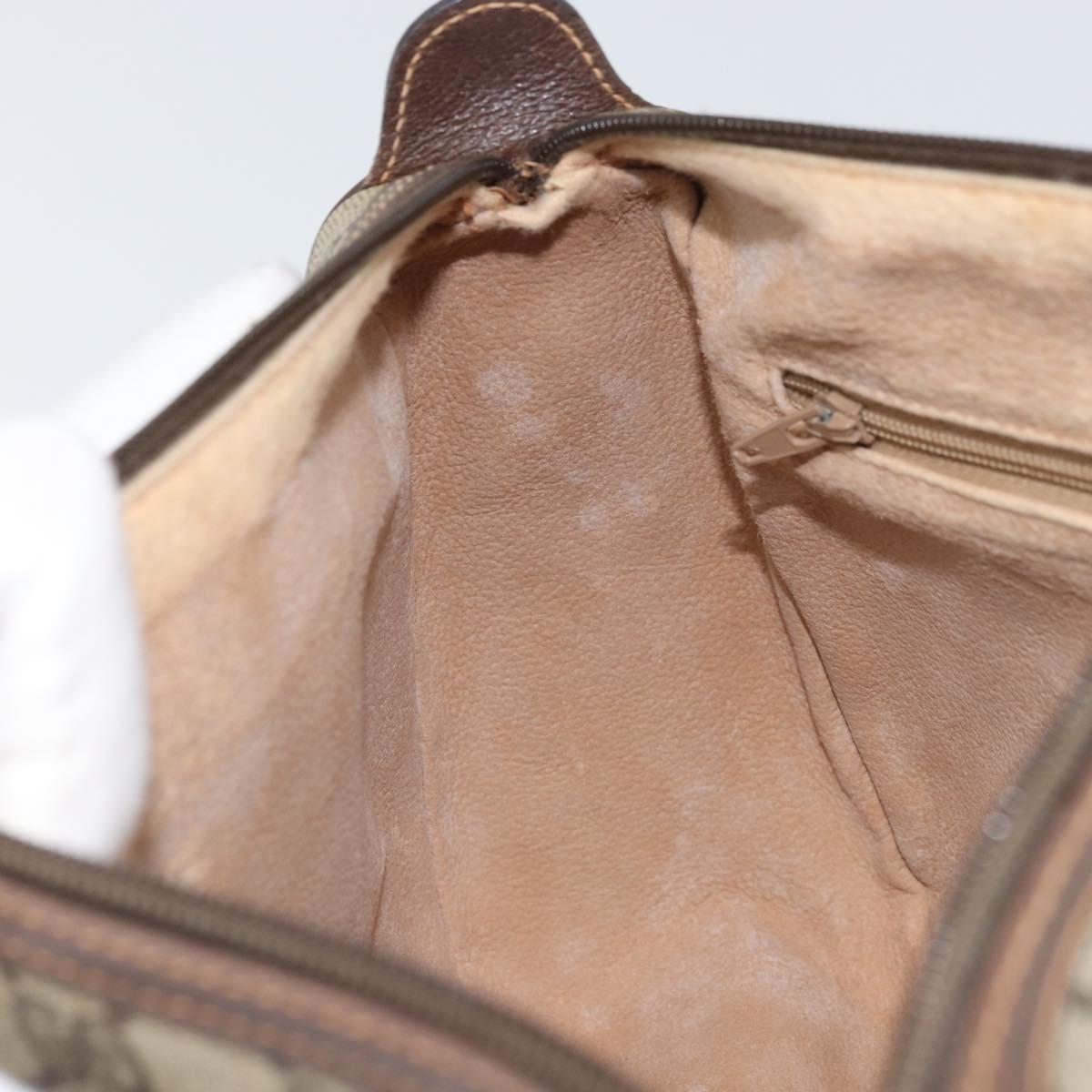 GUCCI GG Supreme Web Sherry Line Bag PVC Beige Gold 89 02 077 Auth 170107