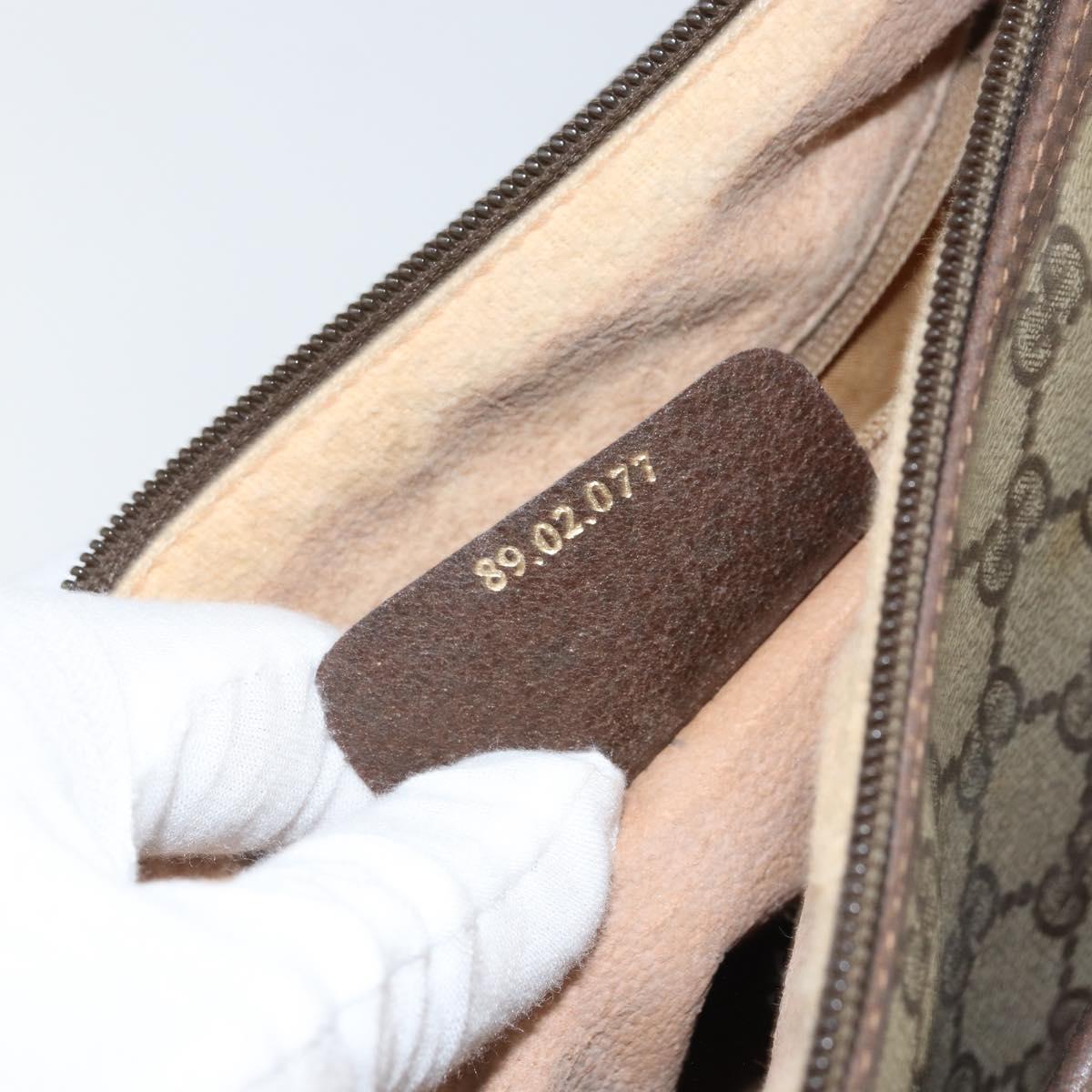 GUCCI GG Supreme Web Sherry Line Bag PVC Beige Gold 89 02 077 Auth 170107